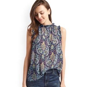 NWOT Gap Paisley Mock Neck Top